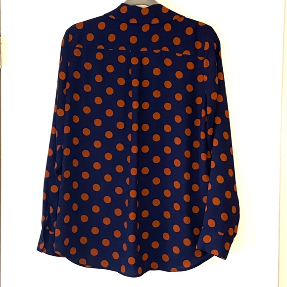 Halogen Polka Dot Long Sleeve Blouse Size Medium - Picture 2 of 10
